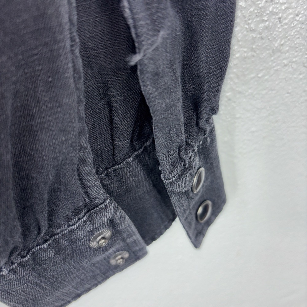 WRANGLER‎ Retro Punchy Embroidered Black Cowgirl Denim Shirt Womens Small - Picture 5 of 8